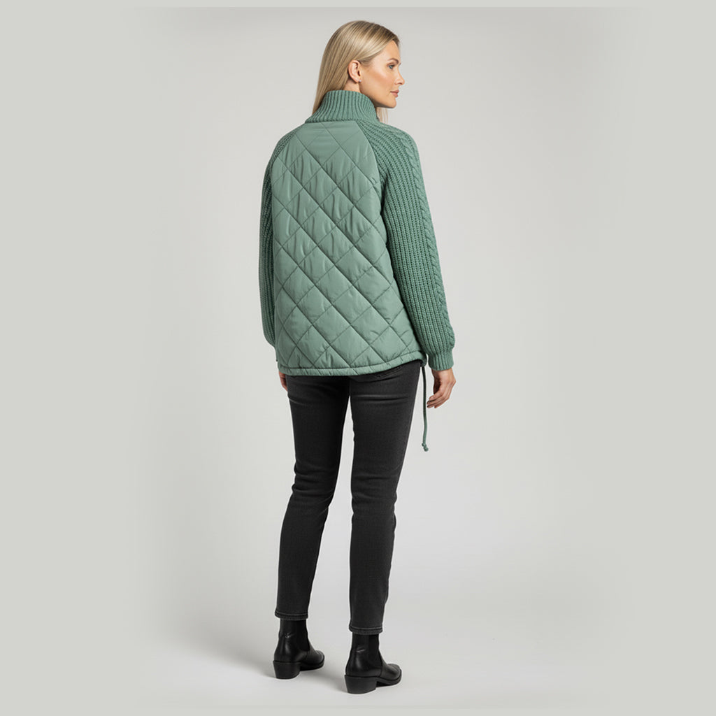 Luna - Quilted Knit-Sleeve Jacket