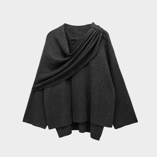 Lira - Draped Coat With Scarf Detail