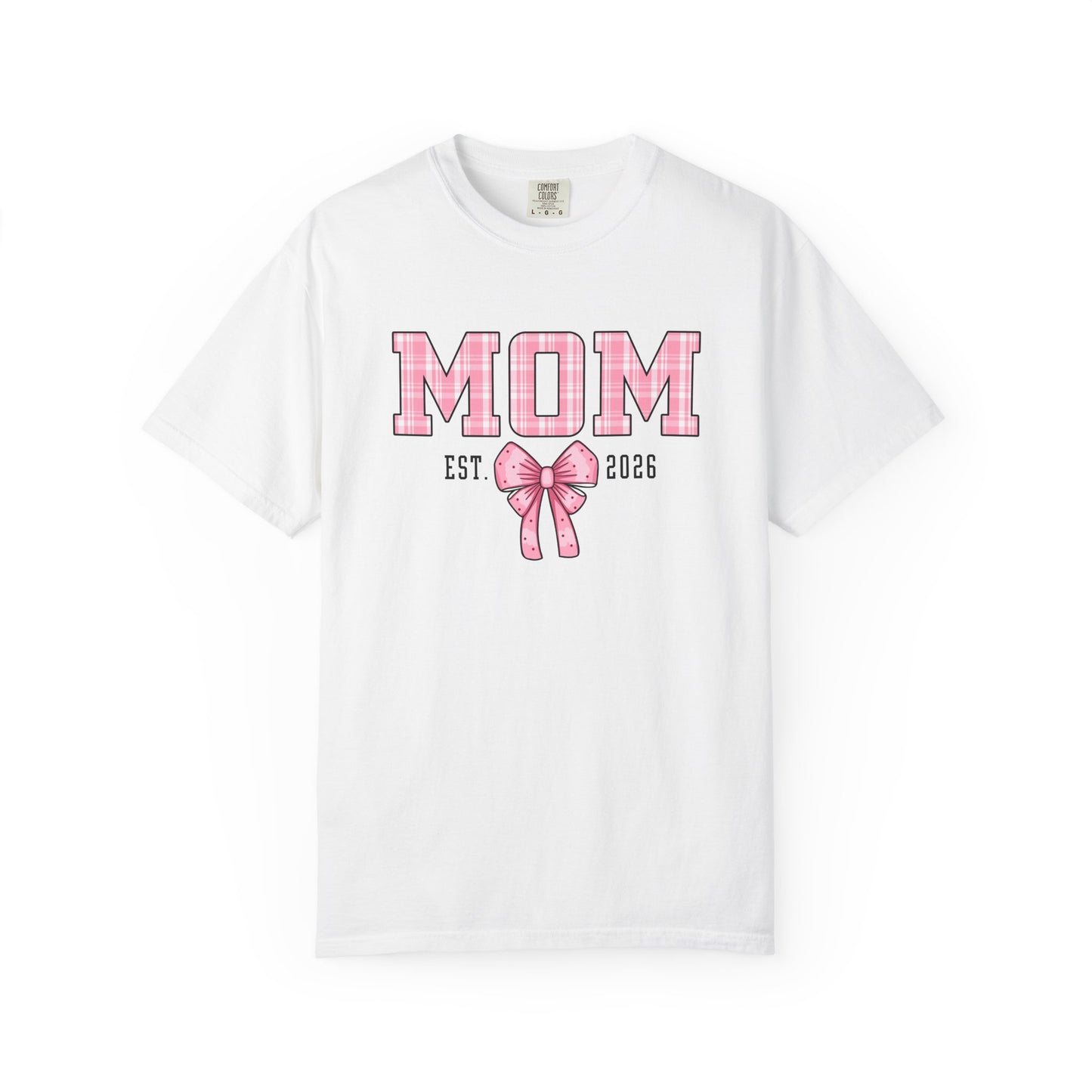 Mom Est 2026 Pink Bow T-Shirt