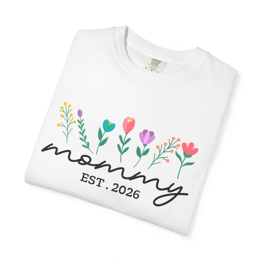 Mommy Est 2026 Floral T-shirt