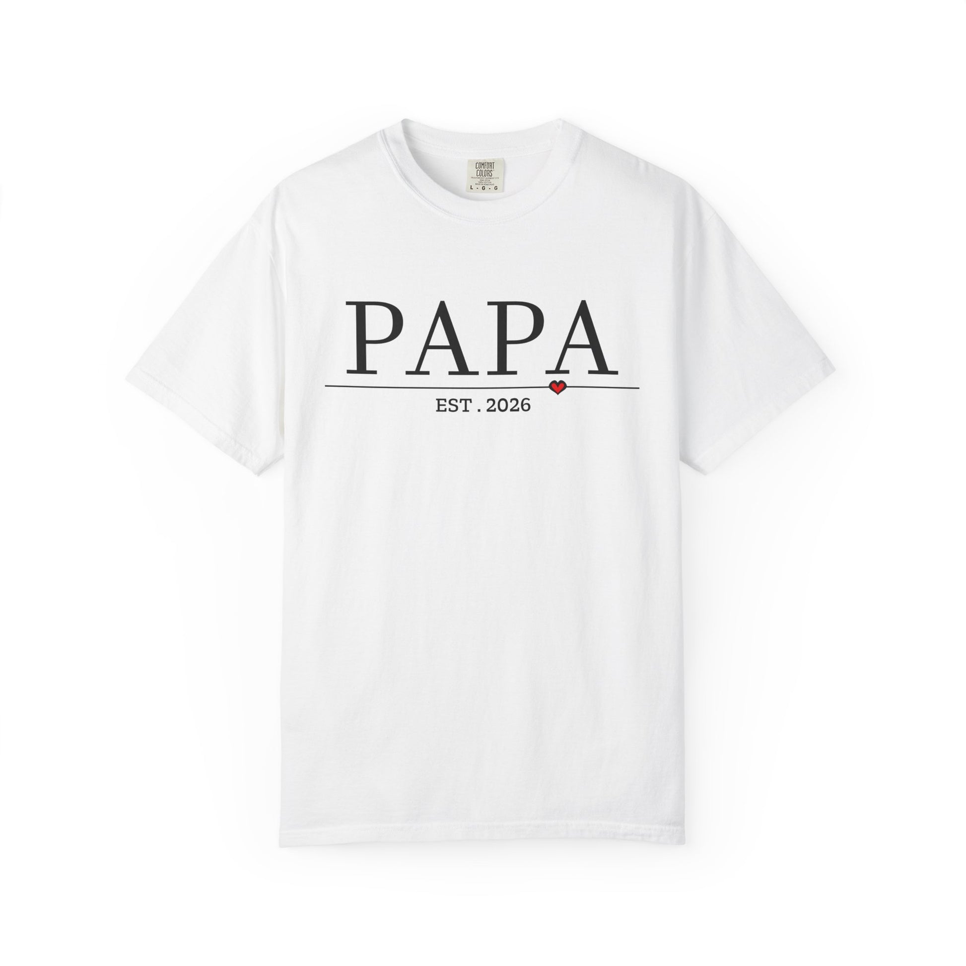 Papa est 2026 T Shirt for grandpa to be