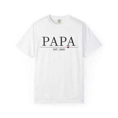 Papa est 2026 T Shirt for grandpa to be