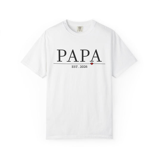 Papa est 2026 T Shirt for grandpa to be