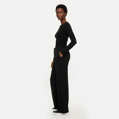 Loren - Soft Lounge Set with Wide-Leg Silhouette