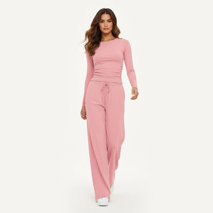 Loren - Soft Lounge Set with Wide-Leg Silhouette